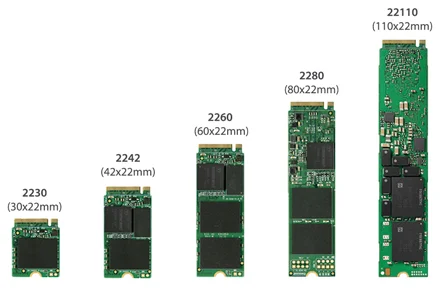 انواع فرم فکتورهای M.2 SSD